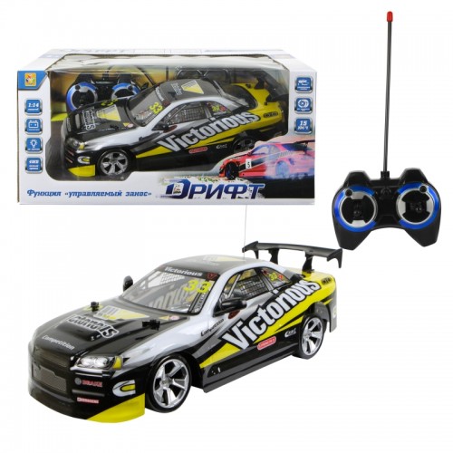Дрифт Машина на р/у 1:14 желтая 1TOY Т13570