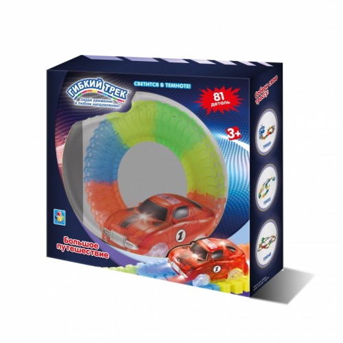 Гибкий трек - большое путешествие дорога светится 80 дет 1TOY