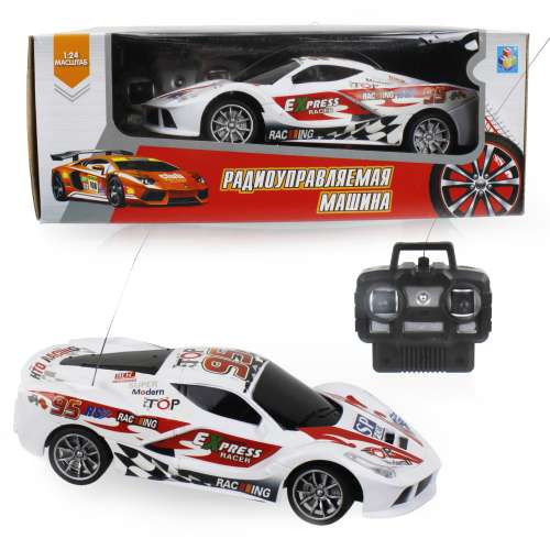 Спортавто Машина на радиоуправлении масштаб 1:24 белая 1TOY Т13847 Спортавто Машина на радиоуправлении масштаб 1:24 белая 1TOY Т13847