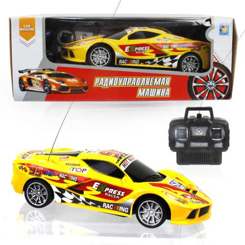 Спортавто Машина на радиоуправлении масштаб 1:24 желтая 1TOY Т13846