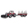 Трактор Massey Ferguson c манипулятором и прицепом Bruder 02-046
