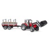 Трактор Massey Ferguson c манипулятором и прицепом Bruder 02-046