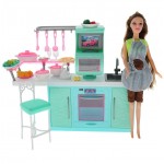 Набор мебели с куклой - Кухня 1TOY Набор мебели с куклой - Кухня 1TOY