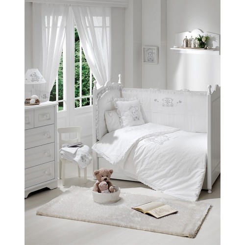 Постельное белье Lovely Bear (Фаннабэби Лавли Бир) 5 предметов 120*60 белый Funnababy
