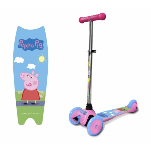 Самокат Peppa управление наклоном 2х120мм/90мм 1TOY Т11698Н