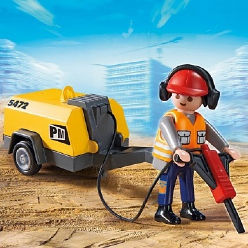 Стройка: Строитель с отбойным молотком Playmobil 5472pm