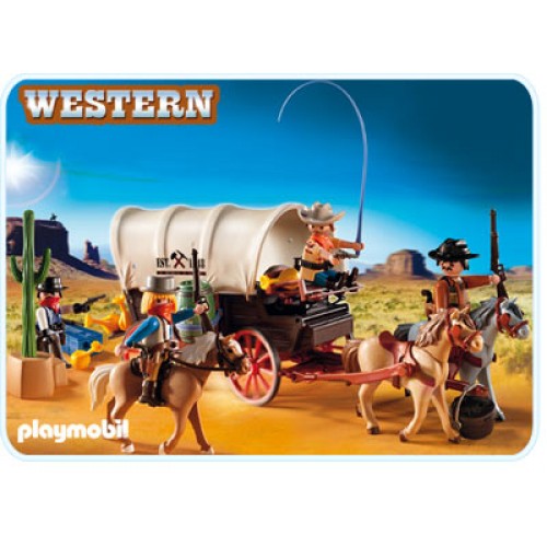 Дикий запад: Телега запряженная лошадьми Playmobil (Плеймобил) Дикий запад: Телега запряженная лошадьми Playmobil (Плеймобил)