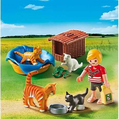 Ветеринарная клиника: Семья кошек с корзинкой Playmobil (Плеймобил) Ветеринарная клиника: Семья кошек с корзинкой Playmobil (Плеймобил)