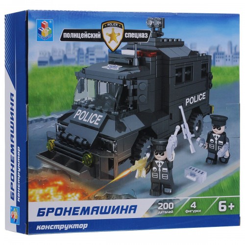 Конструктор Полицейский спецназ Бронемашина 200 дет. 1TOY Т57009