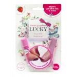 Lucky Клубничный бальзам для губ + Светло Розово-Сиреневый лак(#038) блистер объём 55 мл.