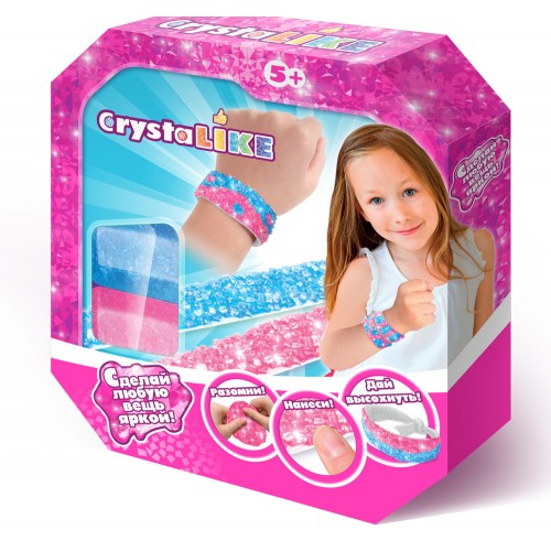 Набор для творчества Crystalike , 2 баночки, 5 заготовок для браслетов 1TOY