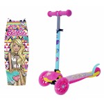 Самокат 3х колесный Barbie управление наклоном 2х120/90 1TOY Самокат 3х колесный Barbie управление наклоном 2х120/90 1TOY