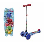 Самокат 3х колесный PJ Masks управление наклоном 2х125/100 1TOY Самокат 3х колесный PJ Masks управление наклоном 2х125/100 1TOY
